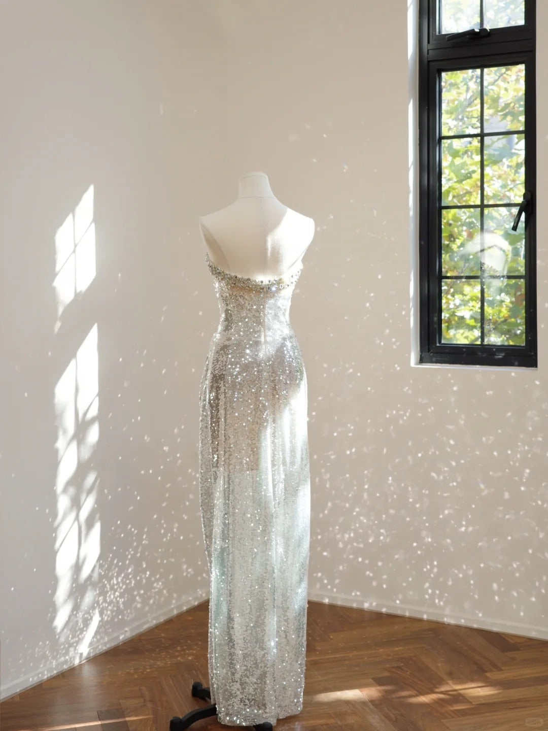 formaldressy-Silver luxury gorgeous crystal sequins shiny long Prom dress evening dress gh5066