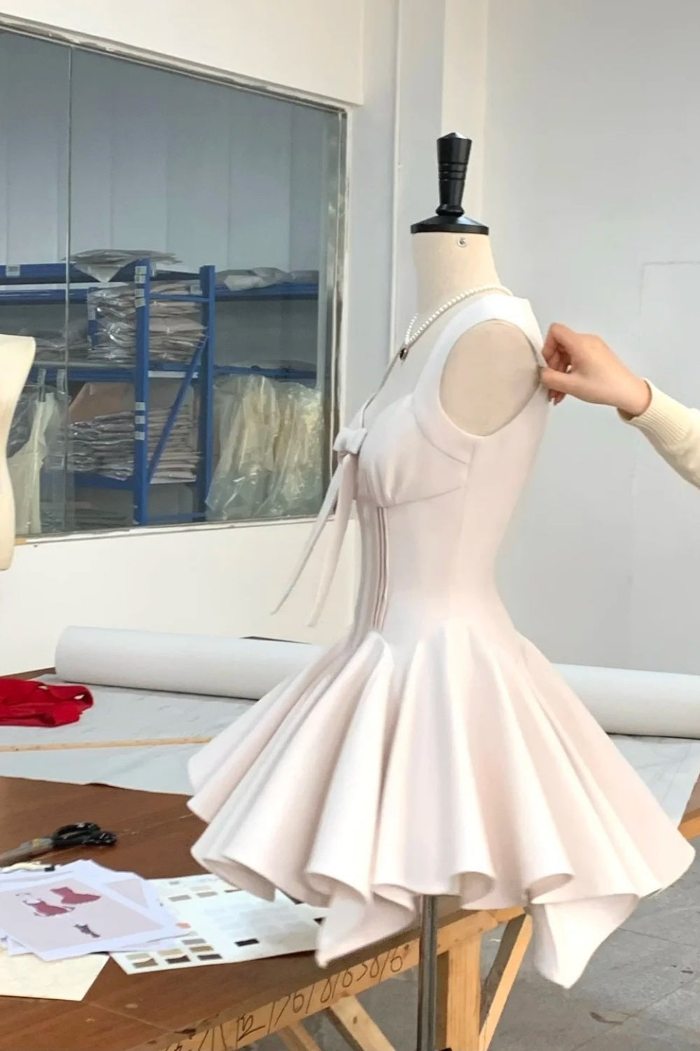 formaldressy-White simple homecoming dress satin gh5740