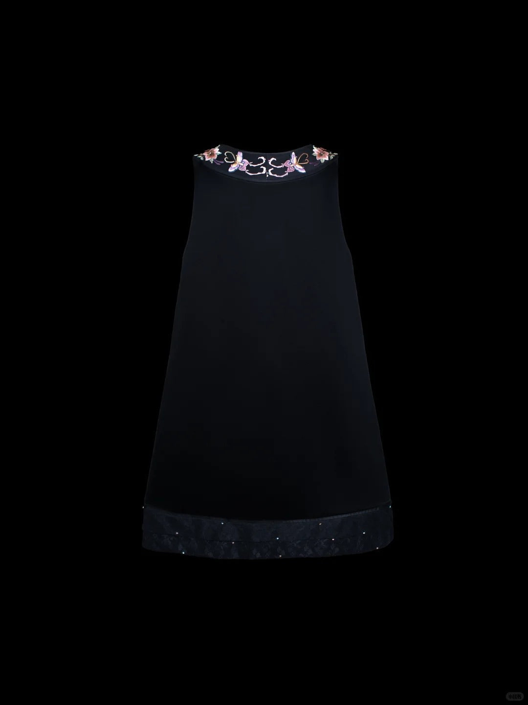 formaldressy-Black exquisite floral elegant fairy girl short satin homecoming dress birthday dress gh5371