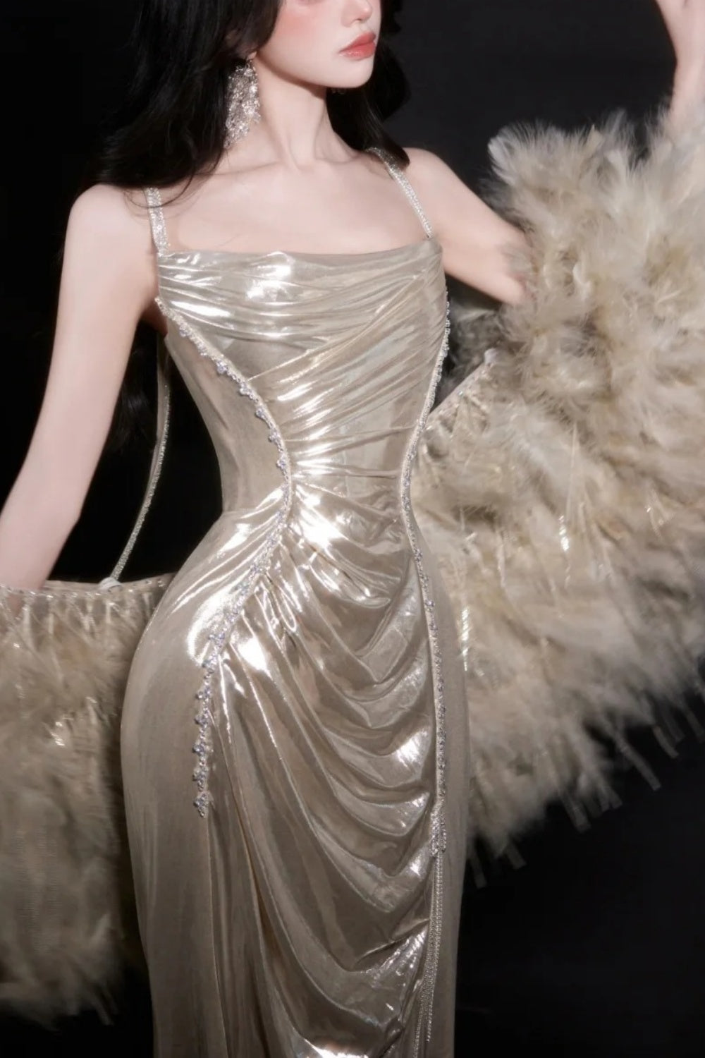 formaldressy-Elegant Satin Mermaid Fitted Prom Dress gh6234