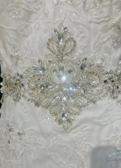 formaldressy-White, Exquisitely Beaded, Gorgeous Long Wedding Dress Tulle gh6242