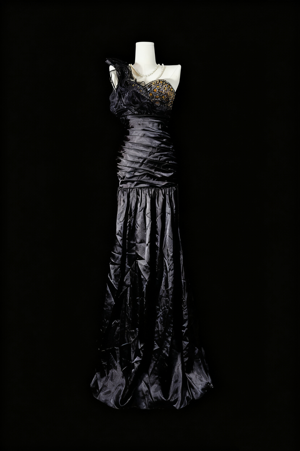 formaldressy-Grey Delicate Beaded Long Satin Prom Dress gh6283