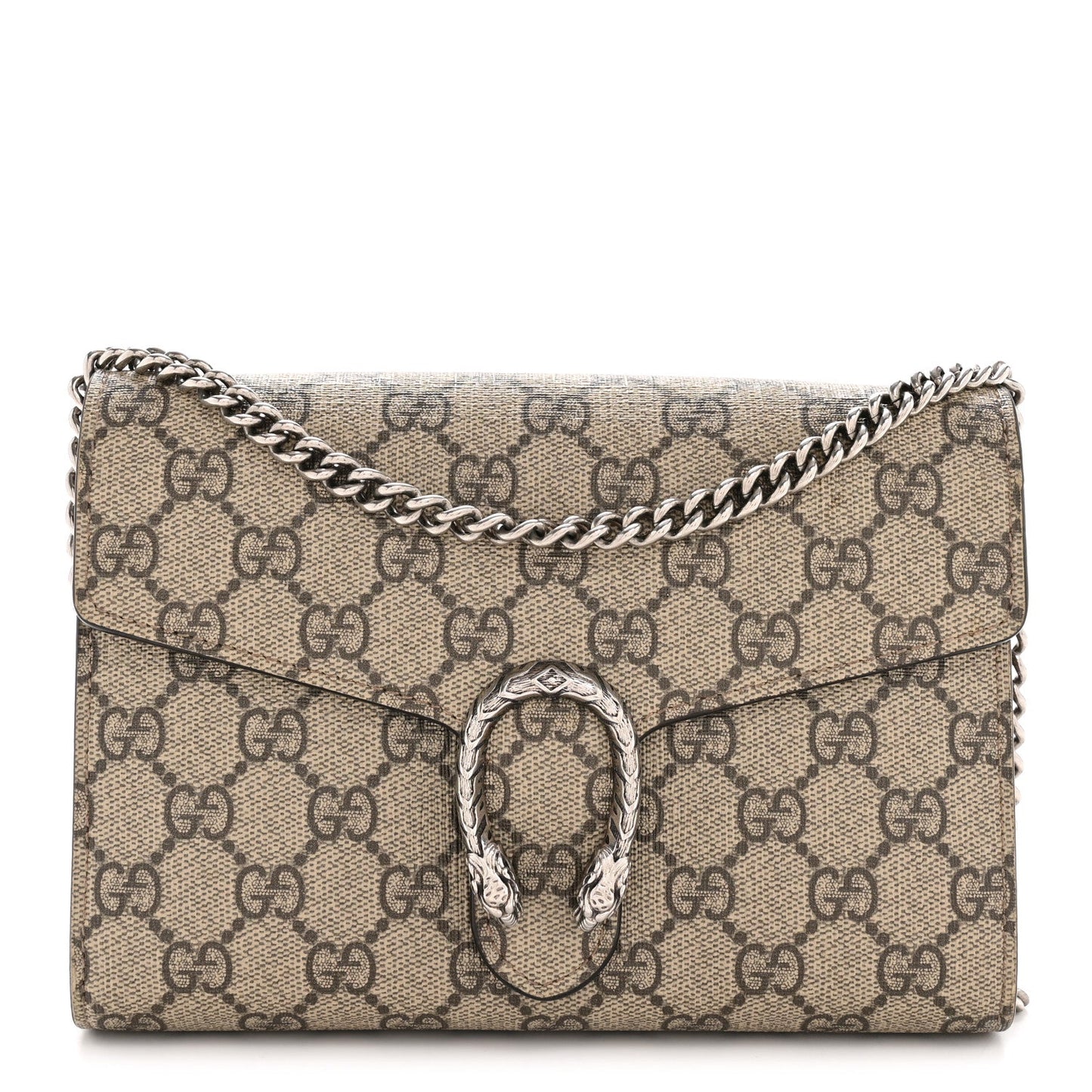 GG Supreme Monogram Mini Dionysus Chain Wallet Beige Taupe