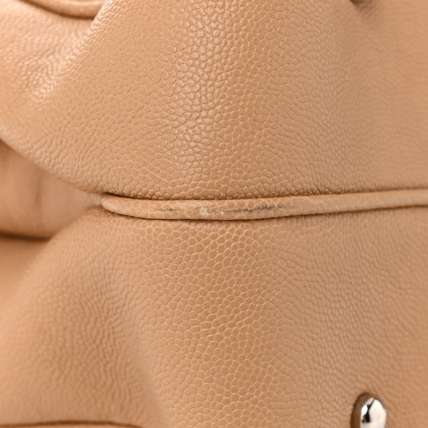 Caviar Quilted Large Urban Companion Top Handle Shopping Tote Beige