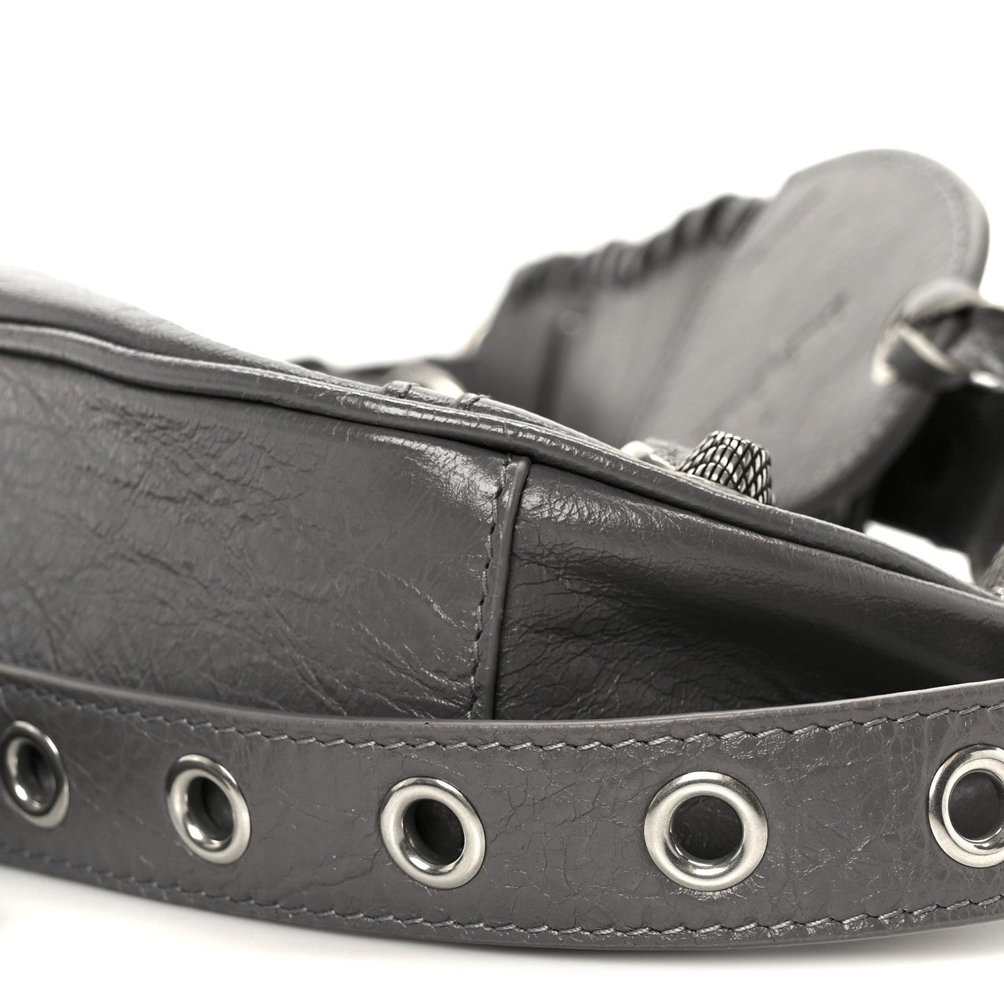 Agneau Arena Le Cagole Shoulder Bag XS Dark Grey