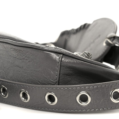 Agneau Arena Le Cagole Shoulder Bag XS Dark Grey