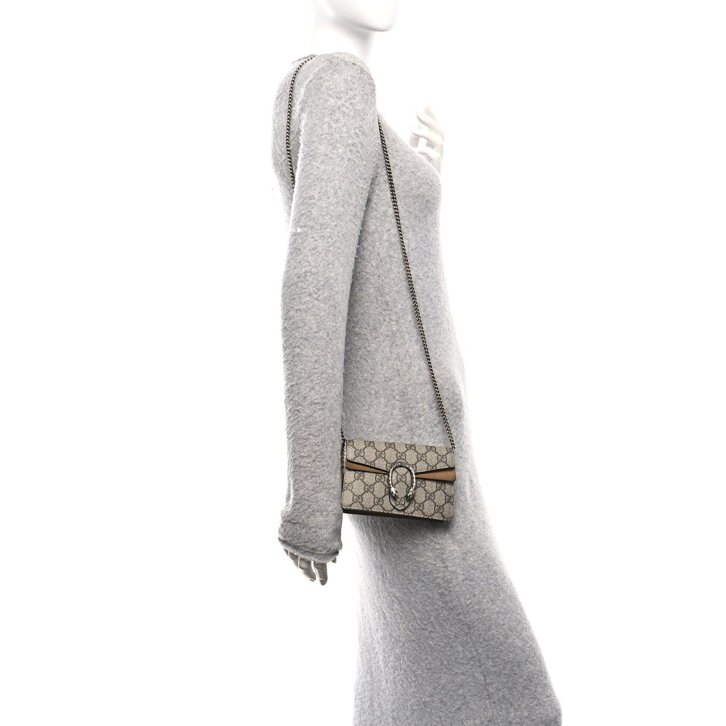 GG Supreme Monogram Super Mini Dionysus Shoulder Bag Taupe