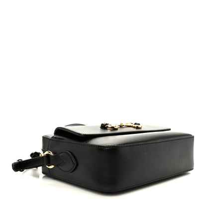 Textured Calfskin Small Horsebit 1955 Shoulder Bag Black