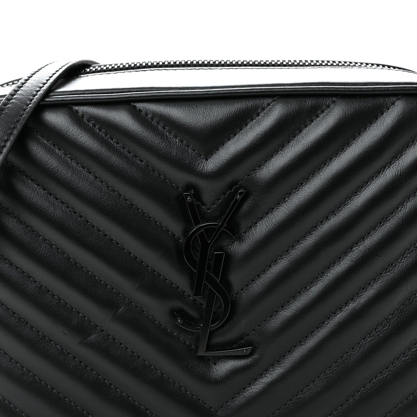Calfskin Matelasse Monogram Monochrome Lou Camera Bag Black