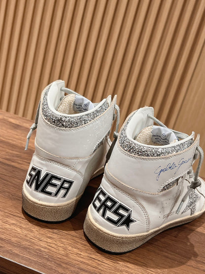 Golden Goose 2025 High-Top Sneaker White Silver Cowhide 170576