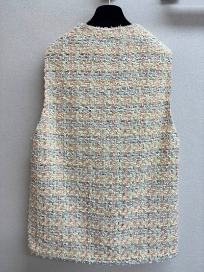 CC Vest Pink Blue Cotton Polyamide 237354