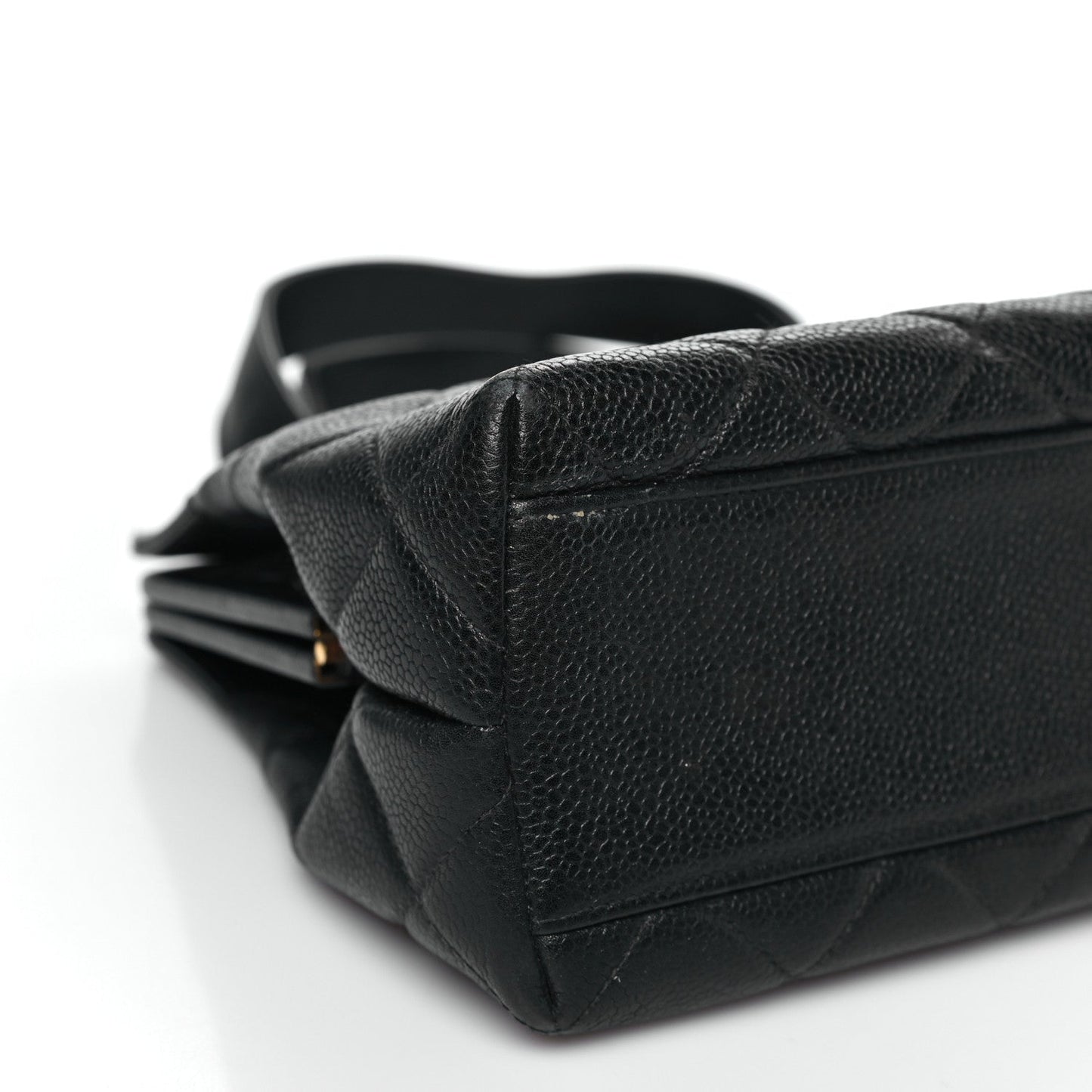 Caviar Quilted Frame Shoulder Bag Black