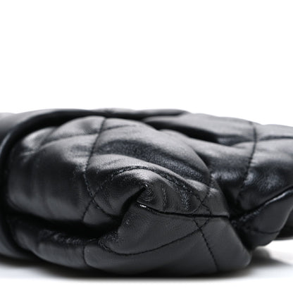 Lambskin Quilted Mini Bow Bag Black