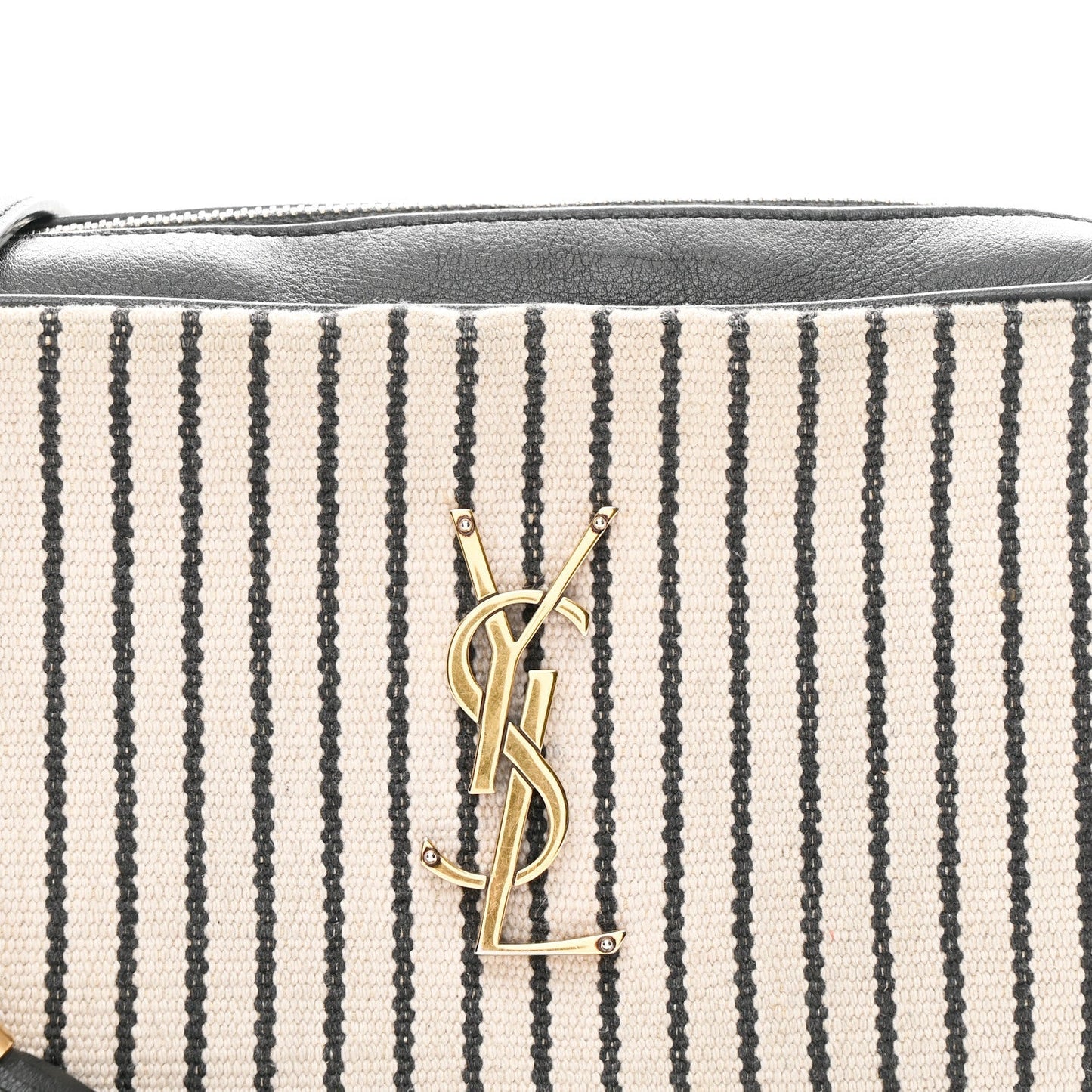 Canvas Calfskin Monogram Lou Camera Bag Black Grey Cream