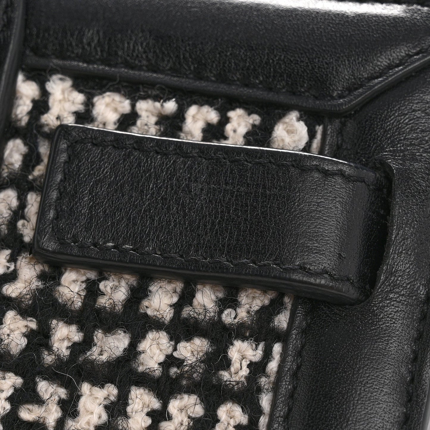 Tweed Houndstooth Nano Sac De Jour Black