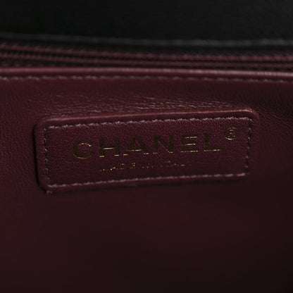 Caviar Quilted Small Coco Handle Flap Black