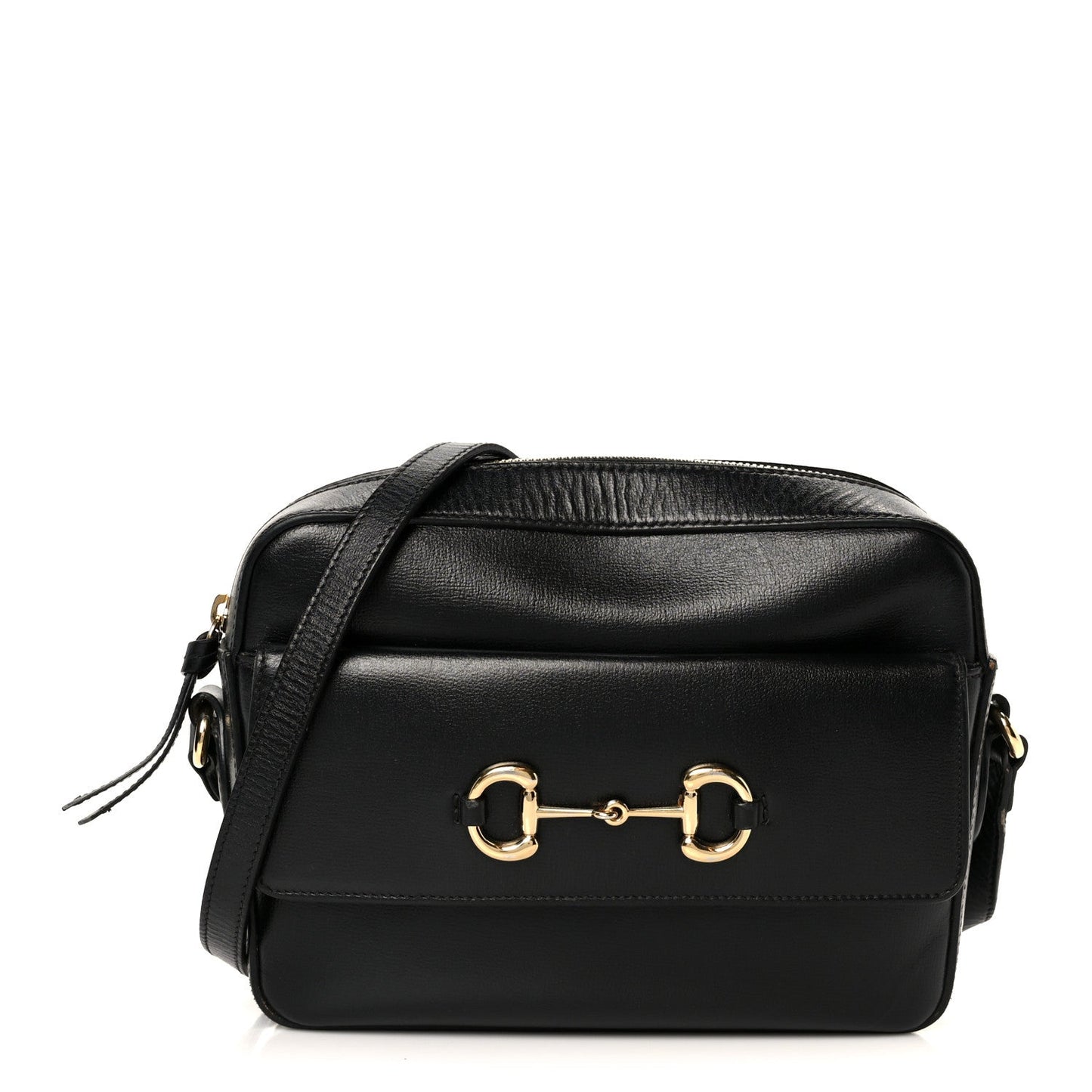 Textured Calfskin Small Horsebit 1955 Shoulder Bag Black