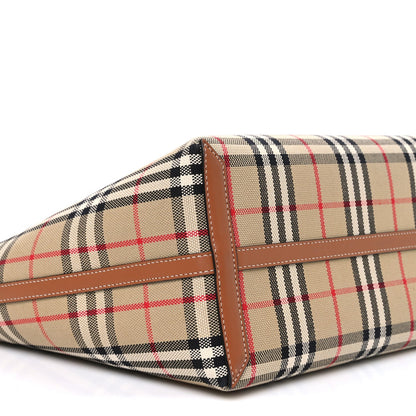Cotton Vintage Check Medium London Tote Bag Briar Brown Black