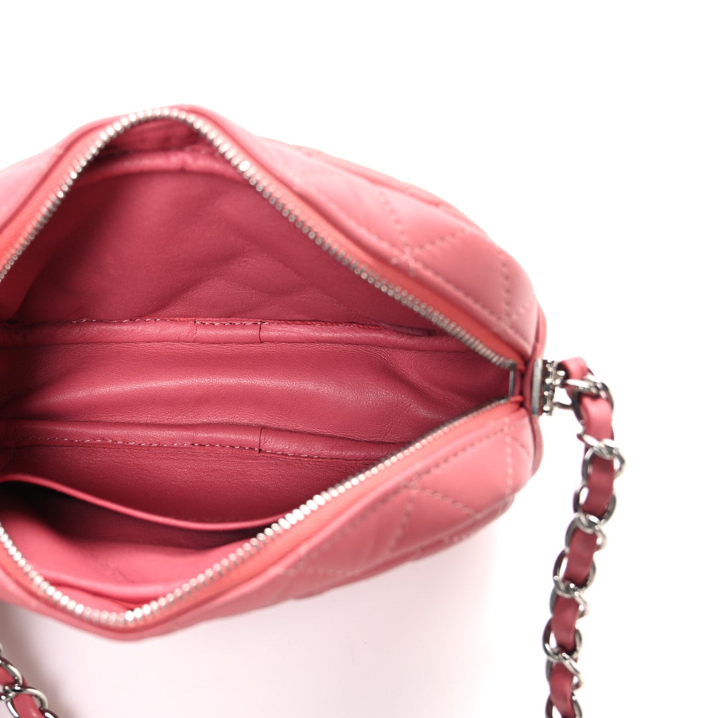 Lambskin Quilted Small Timeless Camera Case Pink
