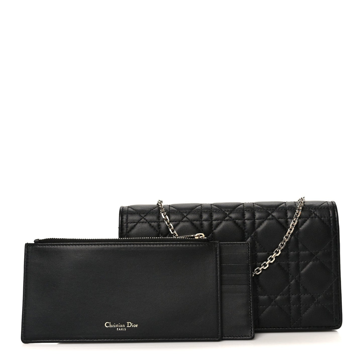 Lambskin Cannage Lady Dior Pouch Black