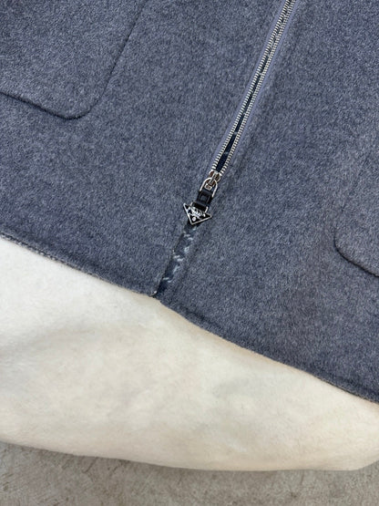 Prada 25 Hooded Vest Gray Wool 637337