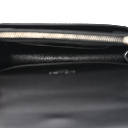 Calfskin Crocodile Embossed Monogram Sunset Chain Wallet Black