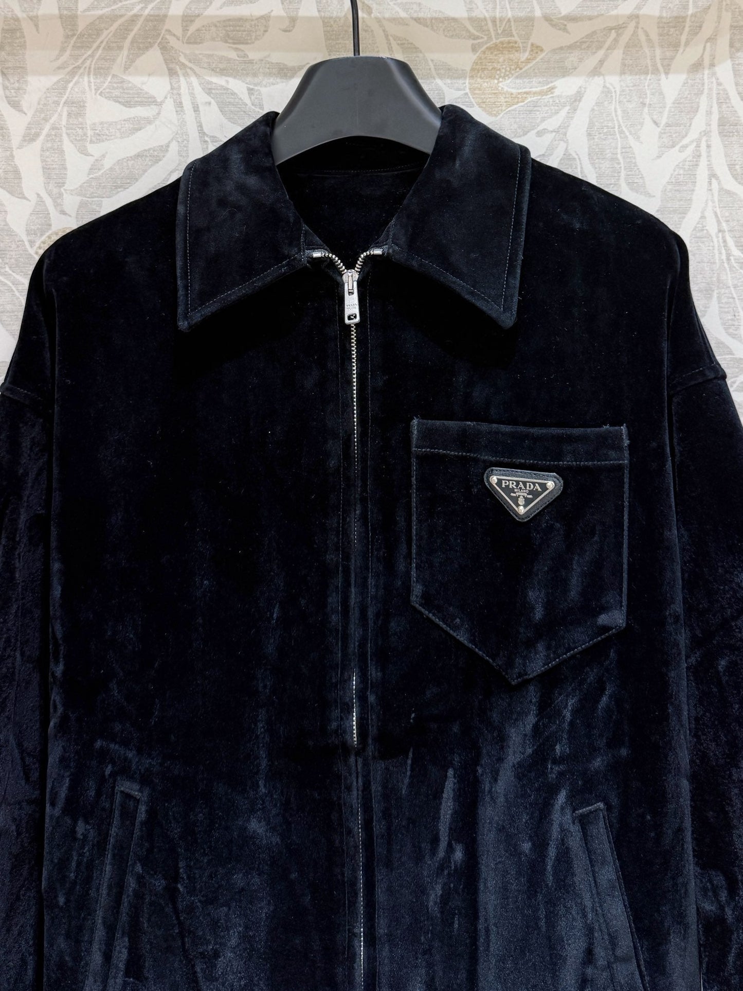 Prada Long Coat Black Velvet