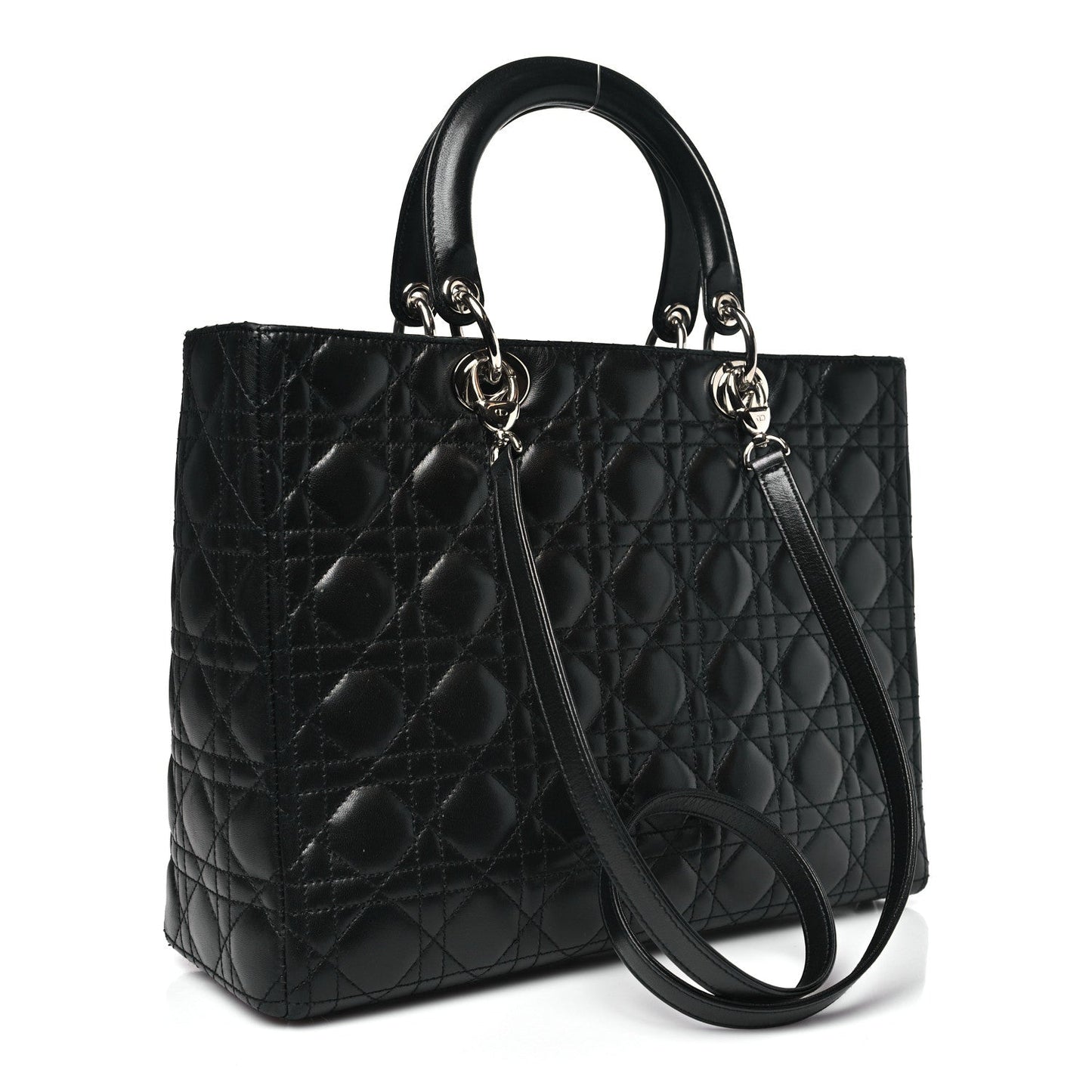 Lambskin Cannage Large Lady Dior Black