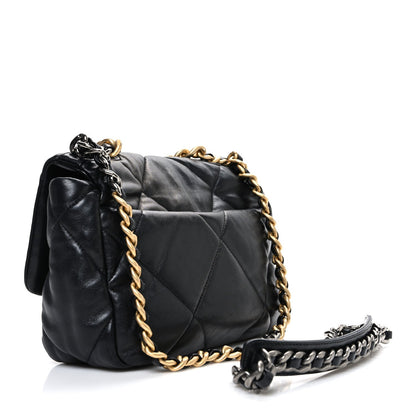 Lambskin Quilted Medium Chanel 19 Flap Black
