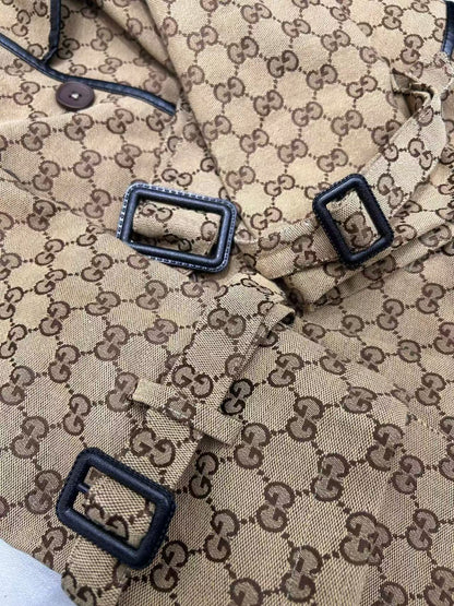 Gucci 2025 Trench Coat Beige Cotton Fabric