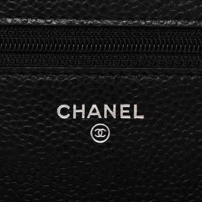 Caviar Quilted Wallet On Chain WOC Black