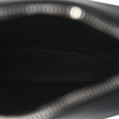 Calfskin Oblique Galaxy Perforated World Tour Messenger Pouch Black