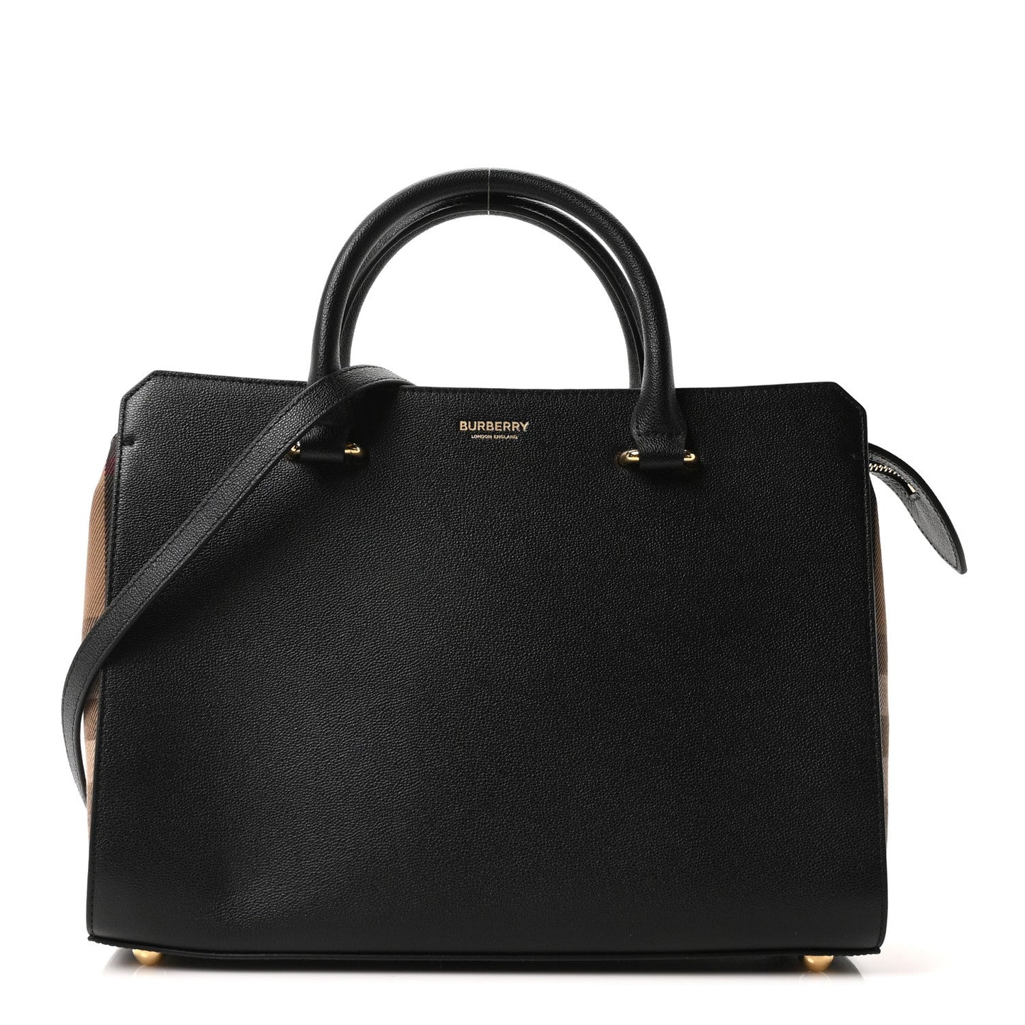 Calfskin Mega Check Small Banwell Tote Black