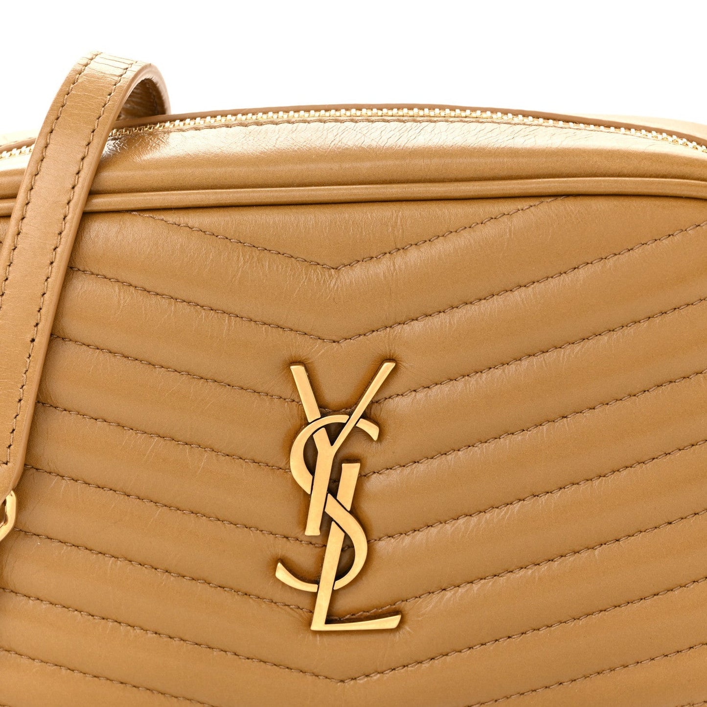 Calfskin Matelasse Monogram Mini Lou Camera Bag Tabac Brown