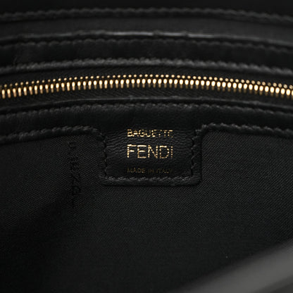 Nappa FF 1974 Embossed Large Baguette Black