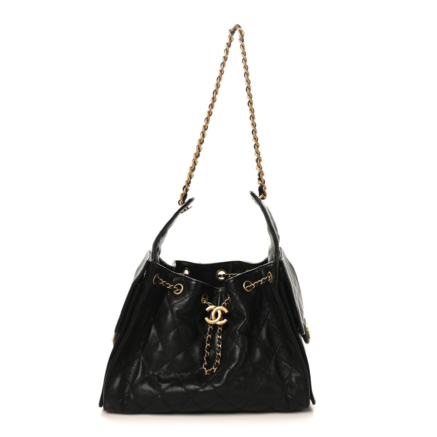 Caviar Quilted Small Chanel 25 Handbag Black