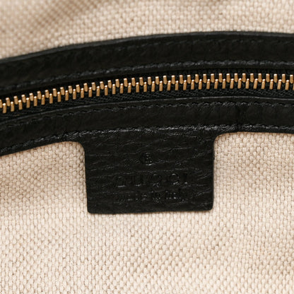 Pebbled Calfskin Medium Soho Chain Shoulder Bag Black