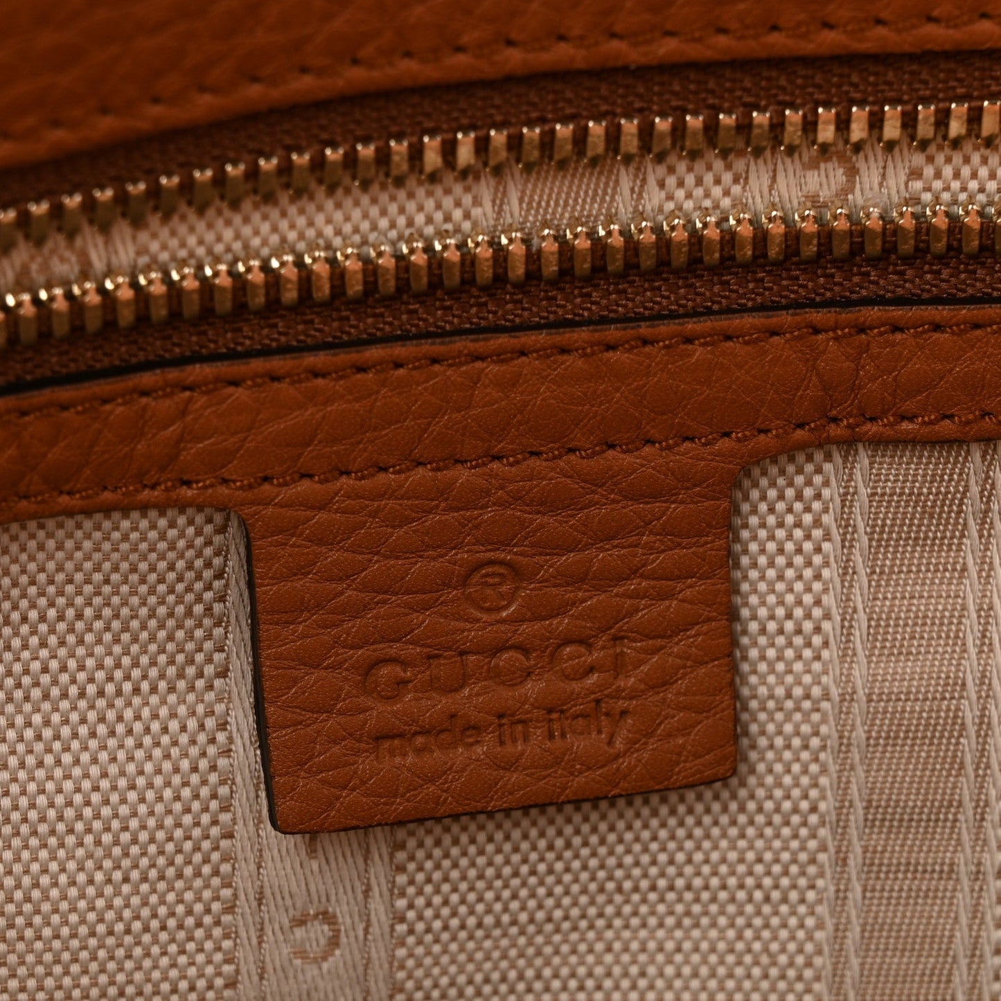 Calfskin Large Label Tote Brown