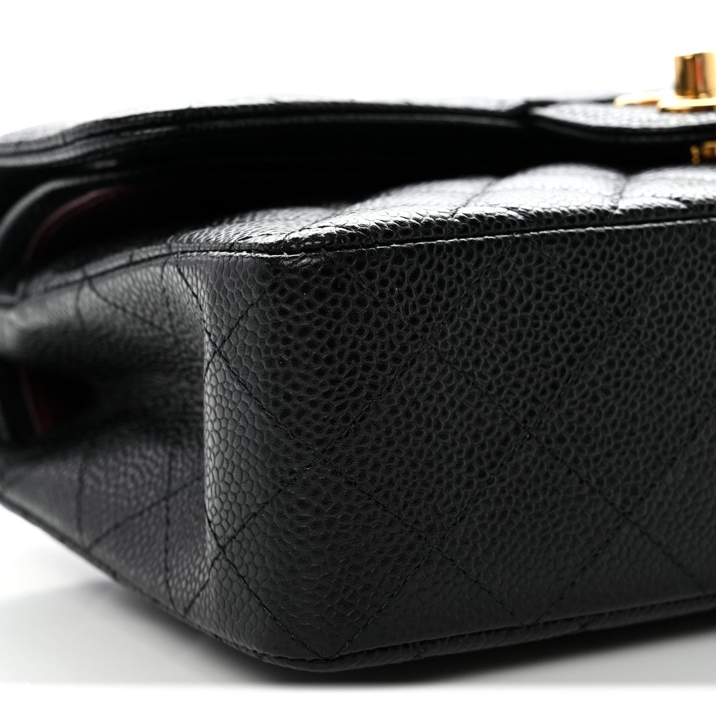 Caviar Quilted Small Double Flap Black