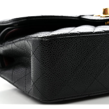 Caviar Quilted Small Double Flap Black