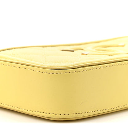 Caviar Quilted CC Filigree Clutch With Chain Yellow