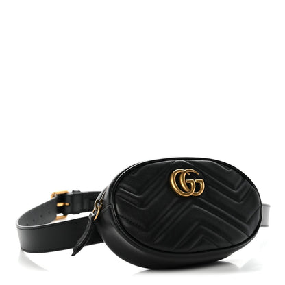 Calfskin Matelasse GG Marmont Belt Bag 95 38 Black