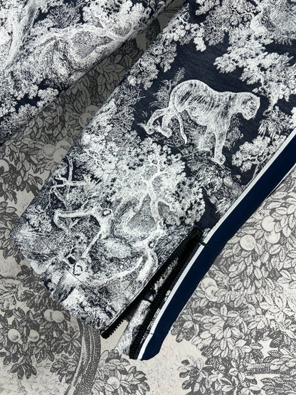 CD 25 Tiger Garden Pants Blue Polyester