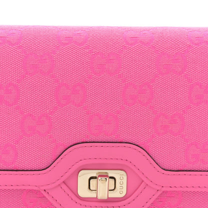 GG Monogram Textured Dollar Calfskin Small Luce Shoulder Bag Pink
