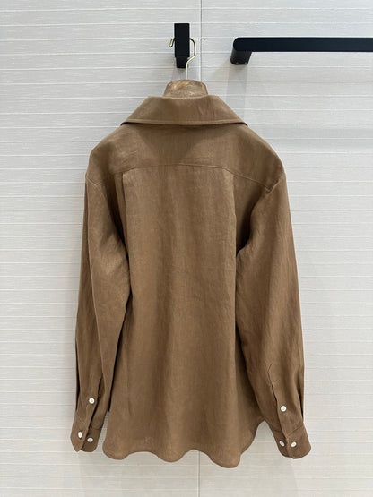 LP BROWN LINEN SHIRT 264294