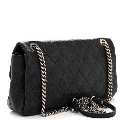 Caviar Quilted Medium Simply CC Flap Black