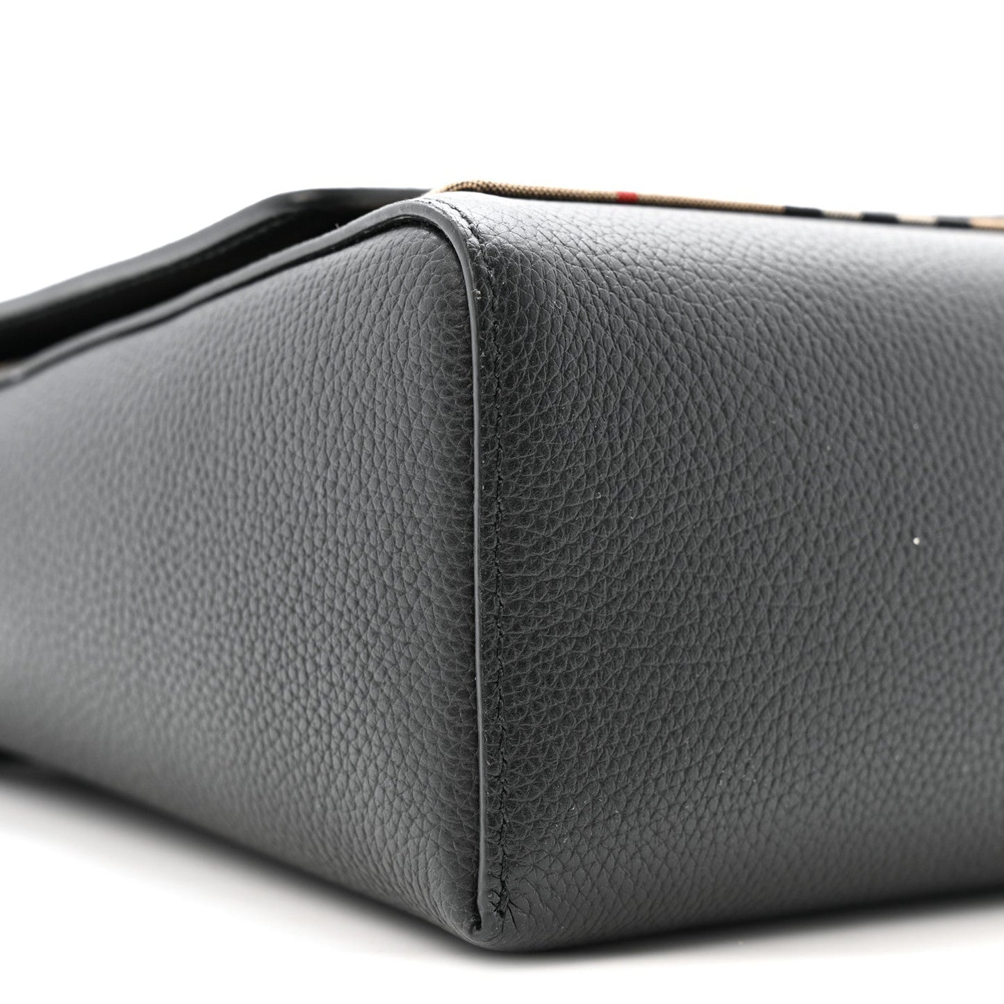 Grainy Calfskin Vintage Check Note Crossbody Bag Black