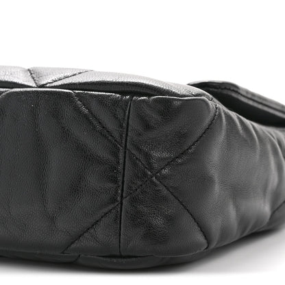Goatskin Quilted Medium Chanel 19 Flap Black
