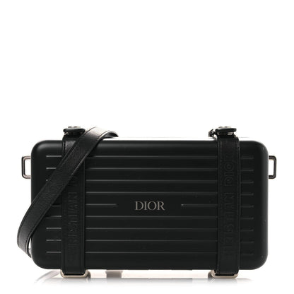 X RIMOWA Aluminum Personal Clutch On Strap Black