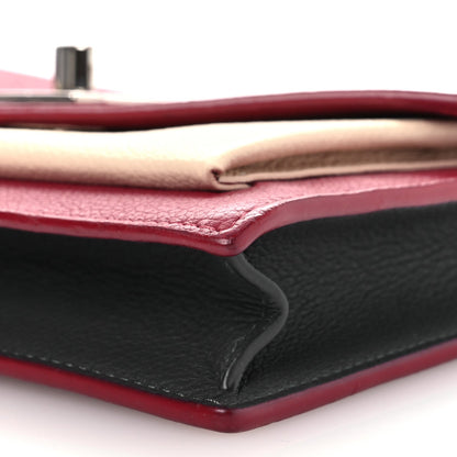 Calfskin My Lockme Chain Pochette Lie De Vin Etain Creme